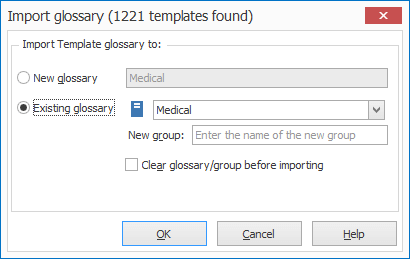 When importing to an existing glossary, you can choose to clear the target glossary before the import.  